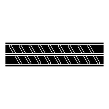 Güçlendirme çubuğu çubuğu çubuğu çubuk simgesi siyah renk vektör resimleme düz biçimi