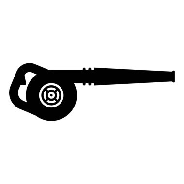 Gaz üfleyici hava sahası ekipmanları petrol süpürme aygıtı benzin patlaması peyzajcısı siyah renk vektör illüstrasyon basit düz resim