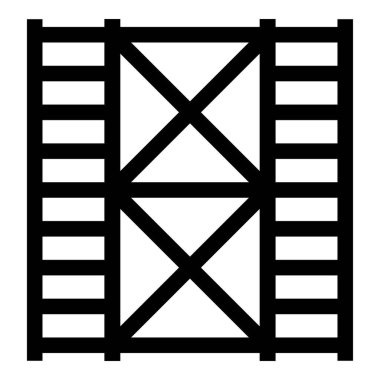 Prefabrik yapı iskeleti zeminleri. İki simge siyah renk vektör illüstrasyon basit.