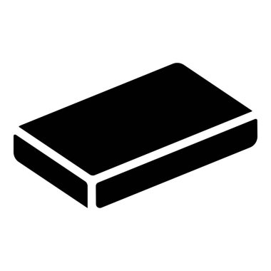 Beton kağıt torba paket bileşen toz simgesi siyah renk vektör illüstrasyon düz resim biçimi