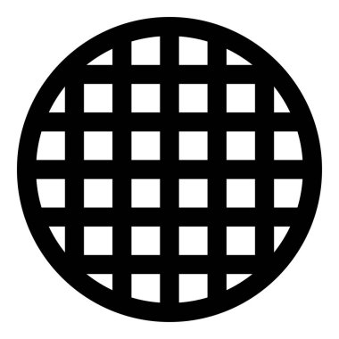 Izgara kafes kafesi ağ ızgara ızgara yüzey yuvarlak şekil simgesi siyah renk illüstrasyon basit düz resim