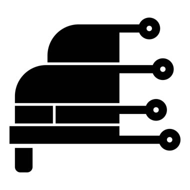 Araba tanılama servisi donanımı bilgisayar tanılama konsepti yüksek teknoloji teknoloji tarama analiz onarım ikonu siyah renk vektör illüstrasyon basit düz biçim