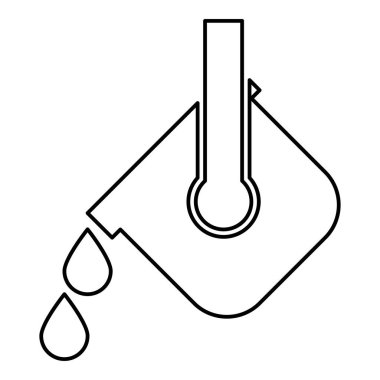 Kepçeden dökülen erimiş metal metal metal erimesi demir metalurji dökümhanesi konsepti metal döküm süreci ana hatları çizim simgesi siyah renk illüstrasyon görüntüsü ince düz düz stil