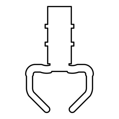 Ödül oyuncağı manipülatörü demir kanca pençe toplayıcı dış hatlar simge siyah renk vektör illüstrasyon görüntüsü ince düz stil