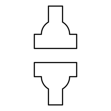 Makine basınçlı otomatik hidrolik fabrika sanayi hattı dış hat simgesi siyah renk vektör illüstrasyon görüntüsü ince düz düz