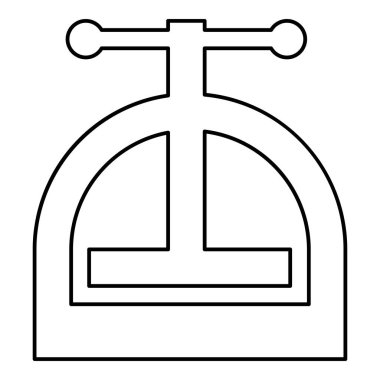 Elle baskı dış hat çizgisi simgesi siyah renk çizimi ince düz resim basit