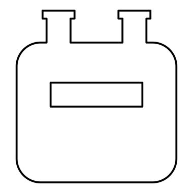 Gaz metre hesabı dış hat simgesi siyah renk vektör illüstrasyon ince düz biçim