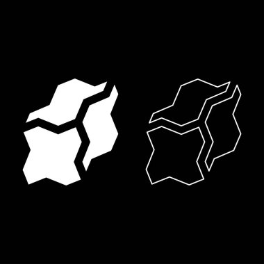 Kömür kömürü seti simgesi beyaz renk vektör illüstrasyon resmi basit düz çizgi dış hatları ince düz