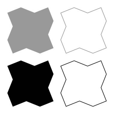 Kömür kömürü seti simgesi gri siyah renk vektör illüstrasyon resmi basit düz çizgi dış hatları ince düz