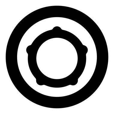 Meat grinder mincer nut screw female screw pawl stop latch holder icon in circle round black color vector illustration image solid outline style simple