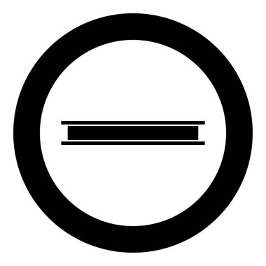 Beam icon in circle round black color vector illustration image solid outline style simple