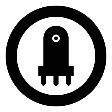 Laser level tool measure building engineering equipment device for builder construction tool icon in circle round black color vector illustration image solid outline style simple