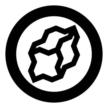 Kömür kömürü simgesi yuvarlak siyah renk vektör illüstrasyon resmi katı dış hat biçimi basit