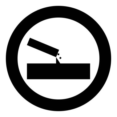 Concrete pours casting icon in circle round black color vector illustration image solid outline style simple