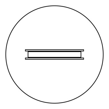 Daire şeklinde simge ışınla. Siyah renkli vektör illüstrasyon resim ana hatları ince çizgi biçimi basit