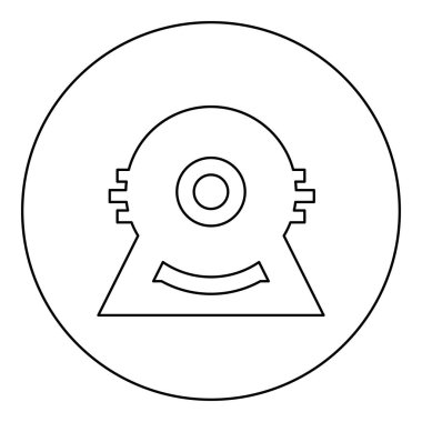 Elektro motor endüstriyel ikon dairesel siyah renk vektör resimleme çizgisi ince çizgi çizgisi basit