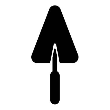 Trowel alçıtaşı simge siyah renk vektör illüstrasyon düz resim biçimi basit