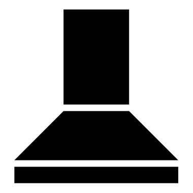 Mutfak ocağı için kaput ev aletleri simgesi siyah renk vektör resimleme düz stili