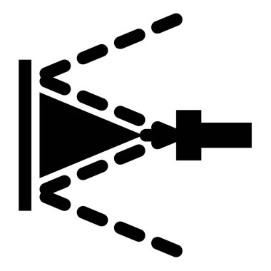 Yüzeyi yüksek basınç altında yıkamak için su güvertesi temizleme simgesi siyah renk vektör resimleme basit düz stili kullanın