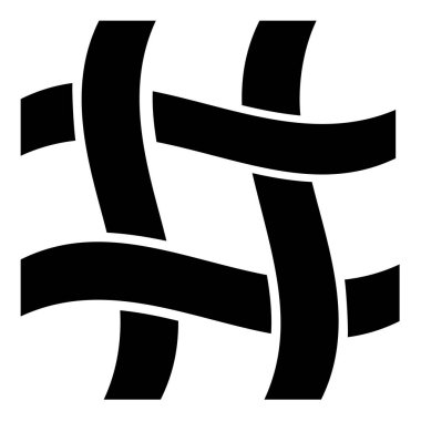 Tekstil kumaş dokusu simge siyah renk vektör illüstrasyon basit düz biçim