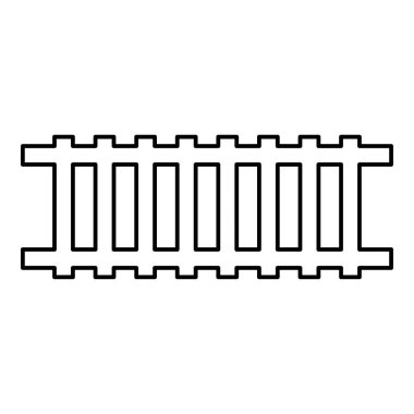 Demiryolu hattı tren yolu metro tramvay taşımacılığı konsepti ana hat simgesi siyah renk illüstrasyon görüntüsü ince düz düz