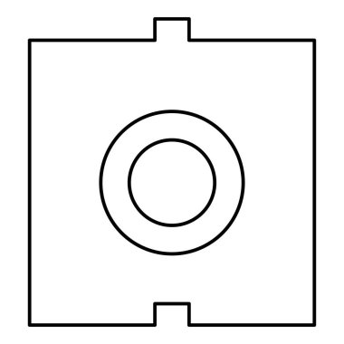 Optik bağlantı portu fiber kablo lazer ışını dış hat çizgisi simgesi siyah renk vektör illüstrasyon görüntüsü ince düz düz