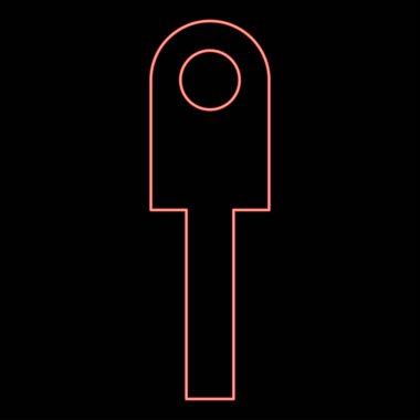 Neon kablo taşıyıcısı elektriksel kontak ve tel somun bağlantısı terminal kırmızı renk vektör illüstrasyon görüntüsü düz ışık