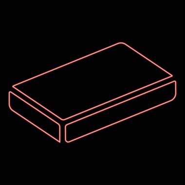 Çimento kağıdı paket bileşeni neon çanta toz kırmızı renk vektör illüstrasyon düz resim ışık