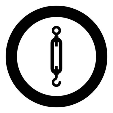 Döndürme gerilimli tel konsept donanım simgesi yuvarlak siyah renk vektör resimleme basit dış hat biçimi