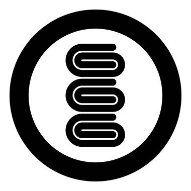 Havluları katlanmış banyo peçeteleri yığınını yuvarlak siyah renk vektör illüstrasyon görüntüsü basit taslak biçim olarak ayarla