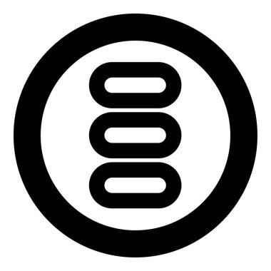 Havluları katlanmış banyo peçeteleri yığınını yuvarlak siyah renk vektör illüstrasyon görüntüsü basit taslak biçim olarak ayarla