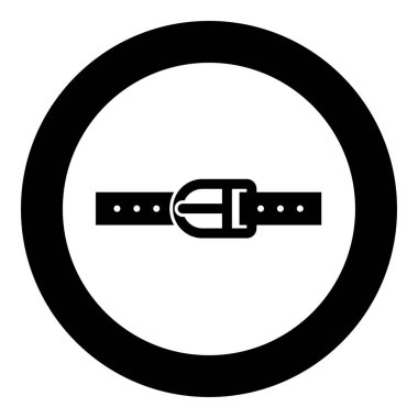 Pantolon kemeri kayışlı toka pantolon ikonu yuvarlak siyah renk vektör illüstrasyon görüntüsü basit taslak biçimi
