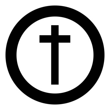 Çapraz simge yuvarlak siyah renk vektör illüstrasyon resmi katı dış hat biçimi basit