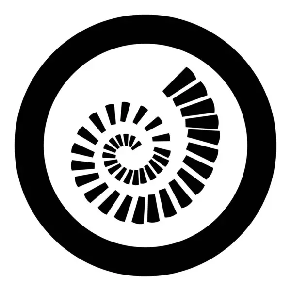 Točité Schodiště Kruhové Schody Ikona Kruhu Kulaté Černé Barvy Vektor Stock Ilustrace