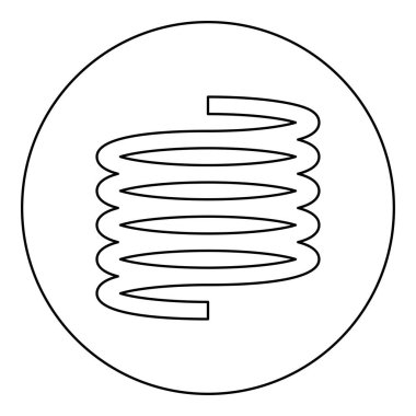 Siyah renk vektör çizim çizelgesinde metal yay esnek simgesi ince çizgi biçimi