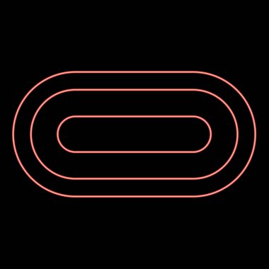 Neon uSB tip C yıldırım arayüzü yıldırım soket bağlantı noktası kırmızı renk vektör illüstrasyon düz resim ışık