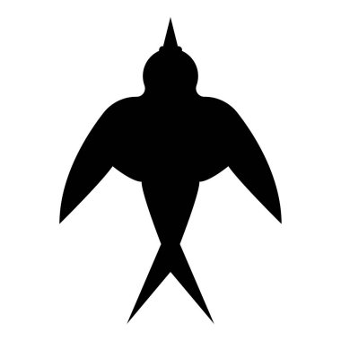 Kuş siluetini yut simge siyah renk vektör illüstrasyon resmi düz