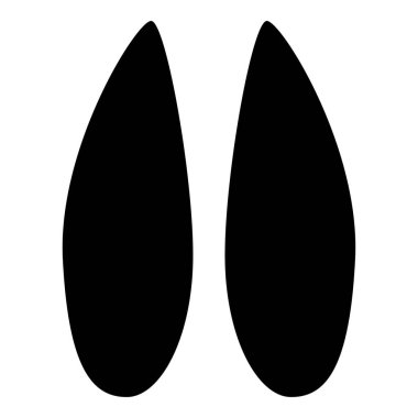 Toynak yazdırma geyiği simgesi siyah renk illüstrasyon resmi düz biçim