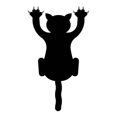 Kedi tırmalama simgesi siyah renk vektör illüstrasyon resmi düz biçim