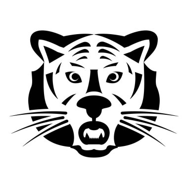 Kaplan başı simgesi siyah renk vektör illüstrasyon resmi düz stil