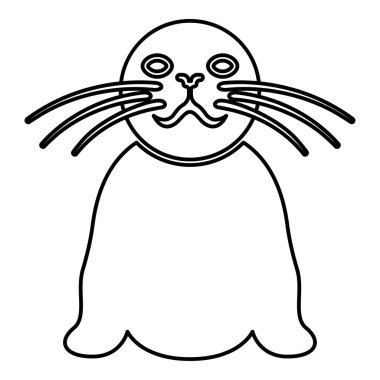 Dış hat çizgisi simgesi siyah renk çizim resmini ince düz şekilde mühürle