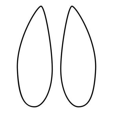 Toynak desenli geyik dış hatları çizgi simgesi siyah renk vektör illüstrasyon resmi ince düz biçim