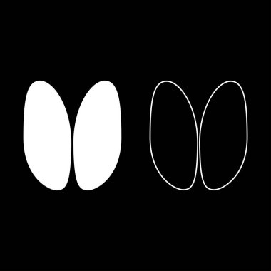 Toynak desenli koyun koyunu, simge beyaz renk vektör illüstrasyon görüntüsü basit düz çizgi dış hatları ince düz