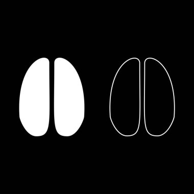 Toynak desenli geyik simgesi beyaz renk vektör illüstrasyon resmi basit düz çizgi dış hatları ince düz