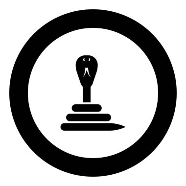 Kobra döndürülmüş simgesi yuvarlak siyah renkli vektör illüstrasyon resmi katı dış hat biçimi basit