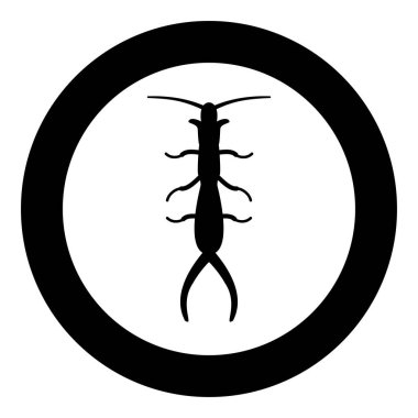 Kulaklık simgesi yuvarlak siyah renk vektör illüstrasyon resmi katı taslak biçimi basit