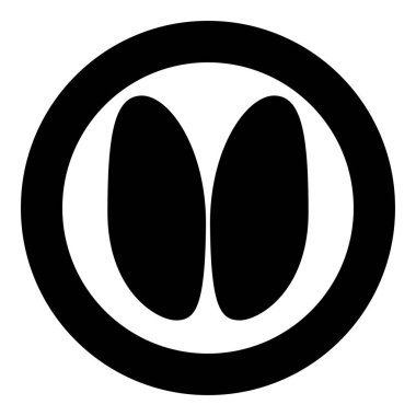 Toynak desenli koyunlar ikonu yuvarlak siyah renk vektör illüstrasyon görüntüsü basit ana hatlar biçiminde sıkıştırır