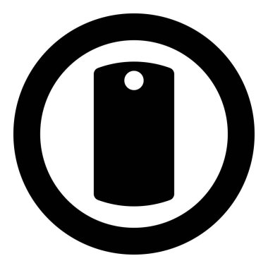 Köpek etiketli asker hayvan tasma simgesi olarak siyah renk vektör illüstrasyon resmi basit taslak biçimi