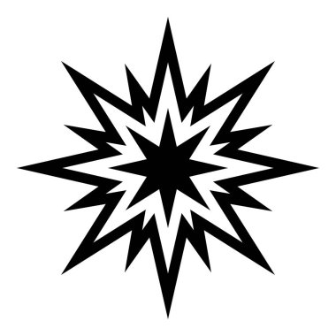 Yıldız Beytüllahim Noel simgesi siyah renk illüstrasyon resmi düz