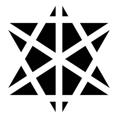 Metatron küp Kutsal Geometri simgesi siyah renk vektör illüstrasyon düz resim biçimi